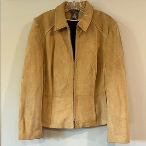 Vintage George - Women's Tan Suede Leather‎ Jacket, XL